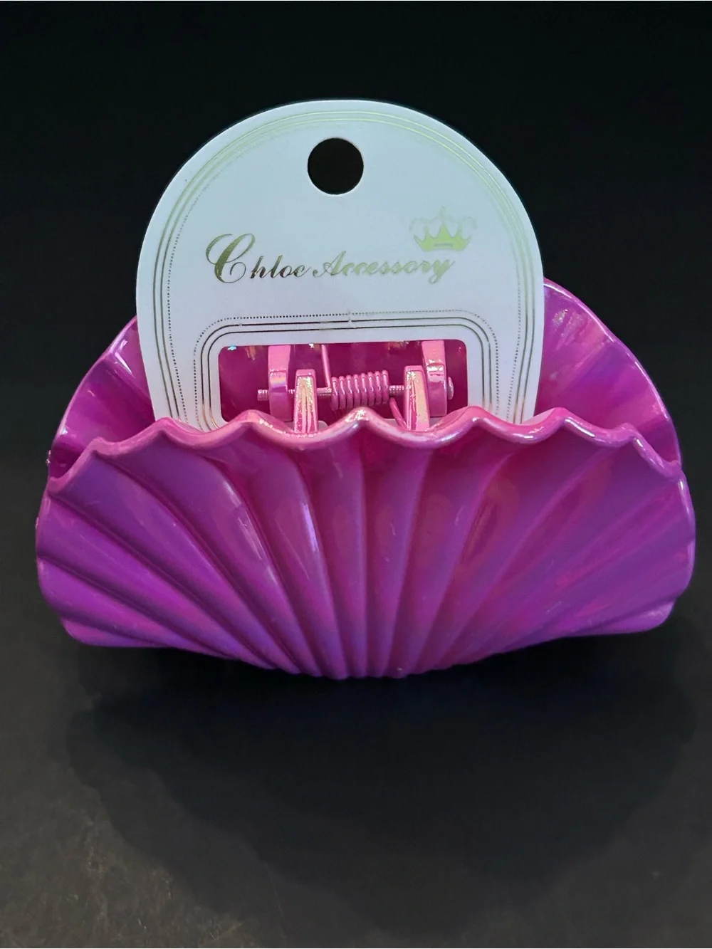 Iridescent Shell Hair Claw Clips — Set of Six Assorted Pearl Colors Brand New